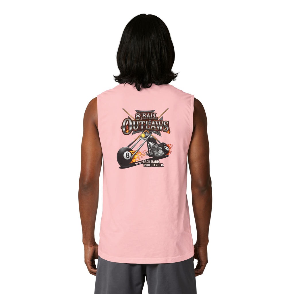 8 Ball Outlaws Unisex Muscle Tank – Rack Hard Ride Harder Biker Pool Player Sleeveless Shirt | Cue Crew Supply