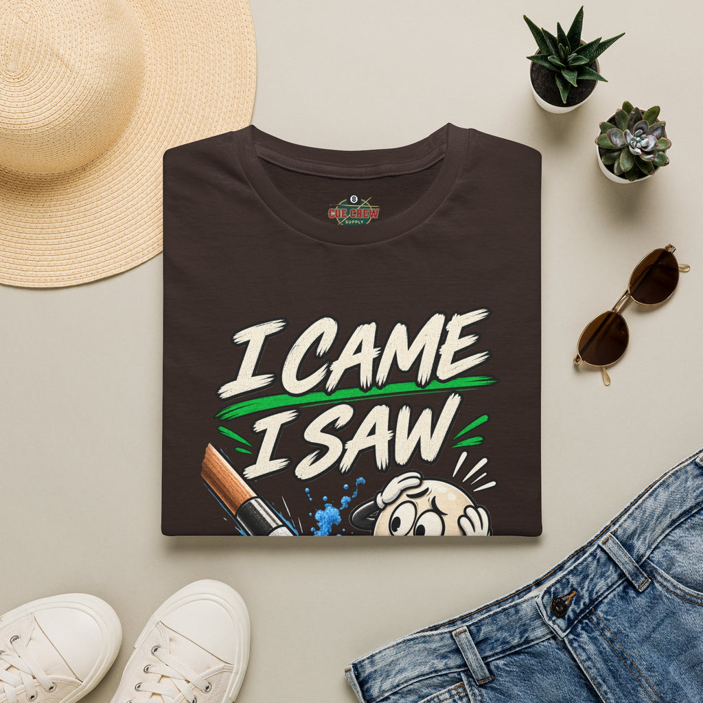 I Came I Saw I Miscue’d – Funny Billiards T-Shirt – Pool Player Tee