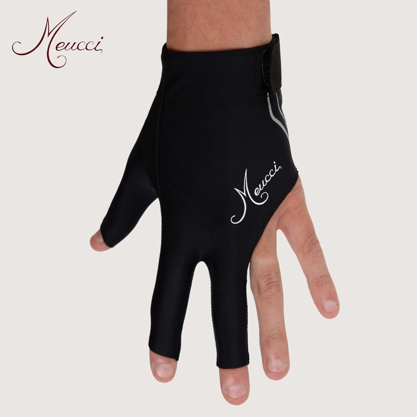 Meucci Elite Stroke Billiards Glove - Pool Glove with Anti-Slip Padding for Secure Grip and Smooth Stroke