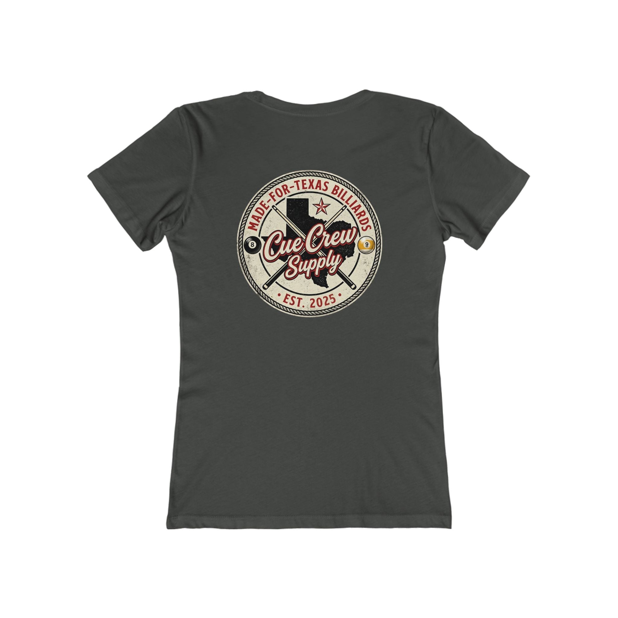 Cue Crew Supply Vintage Texas Logo Women’s Tee