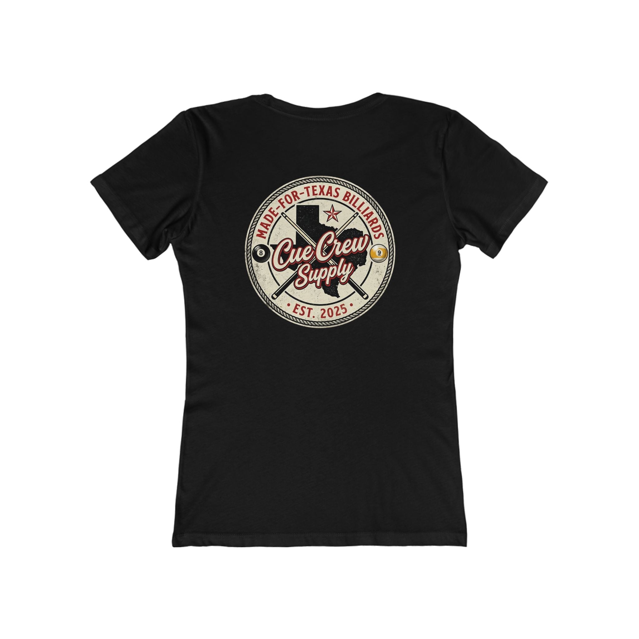 Cue Crew Supply Vintage Texas Logo Women’s Tee