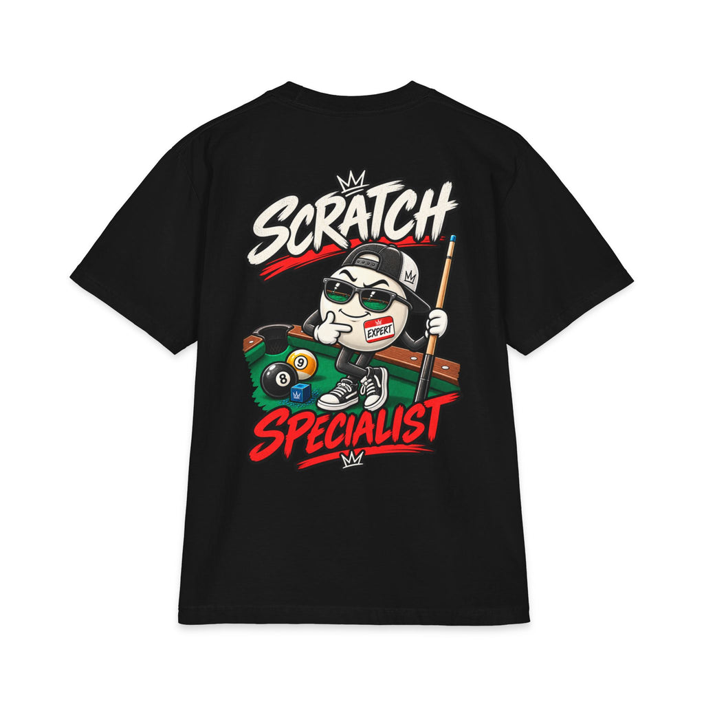 Scratch Specialist Billiards Heavyweight T-Shirt – Cue Crew After Dark Pool Tee