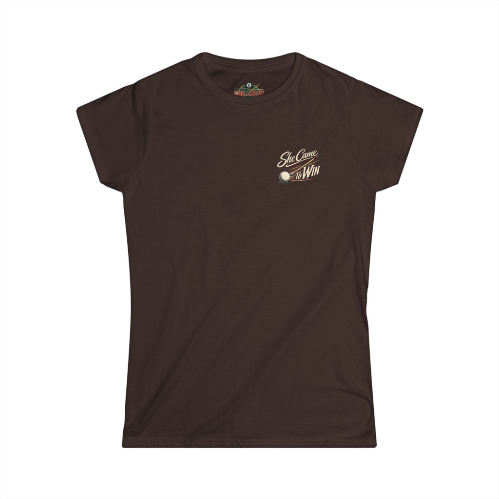 She Came To Win Women’s Billiards T-Shirt – Front & Back Pool Tee
