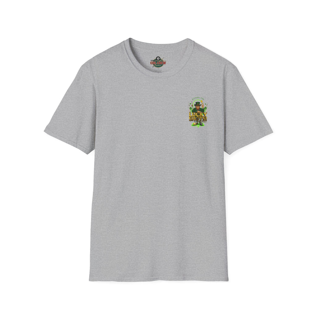 Wishing for Lucky Shots! Funny St. Patrick's Day Pool Player T-Shirt | Irish Billiards Graphic Tee | Front & Back Print