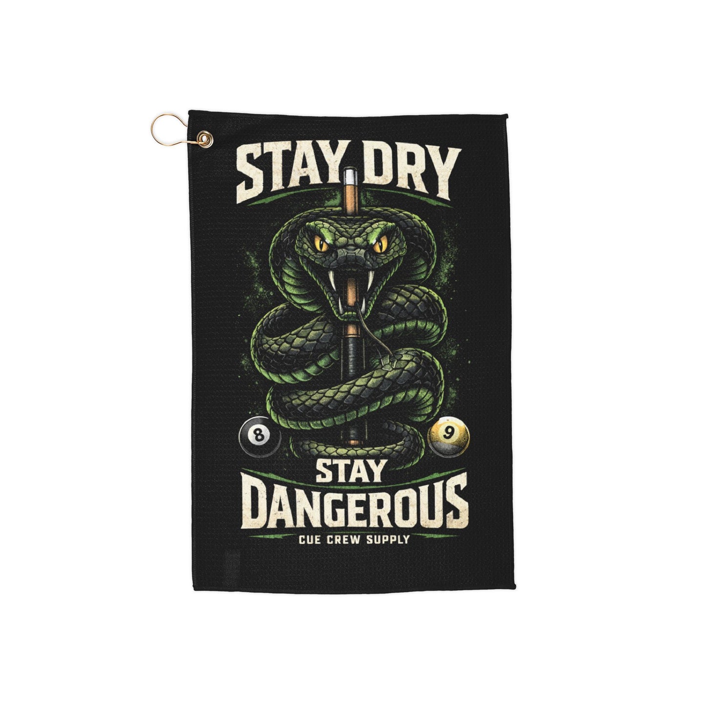 Stay Dry Stay Dangerous Snake Hand & Cue Towel