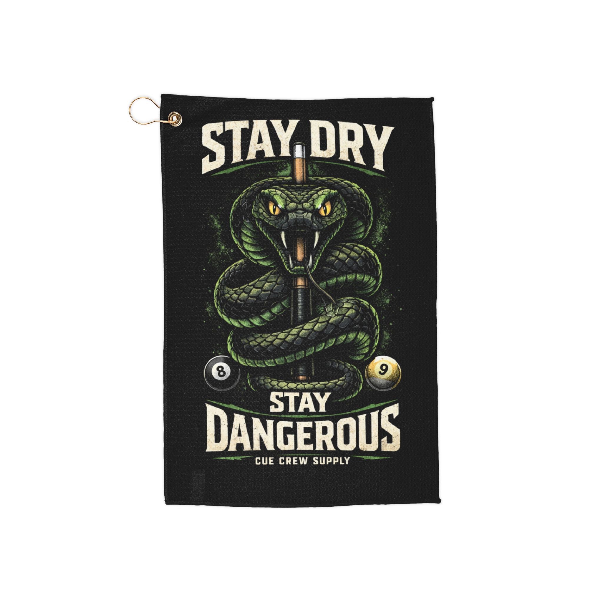 Stay Dry Stay Dangerous Snake Hand & Cue Towel