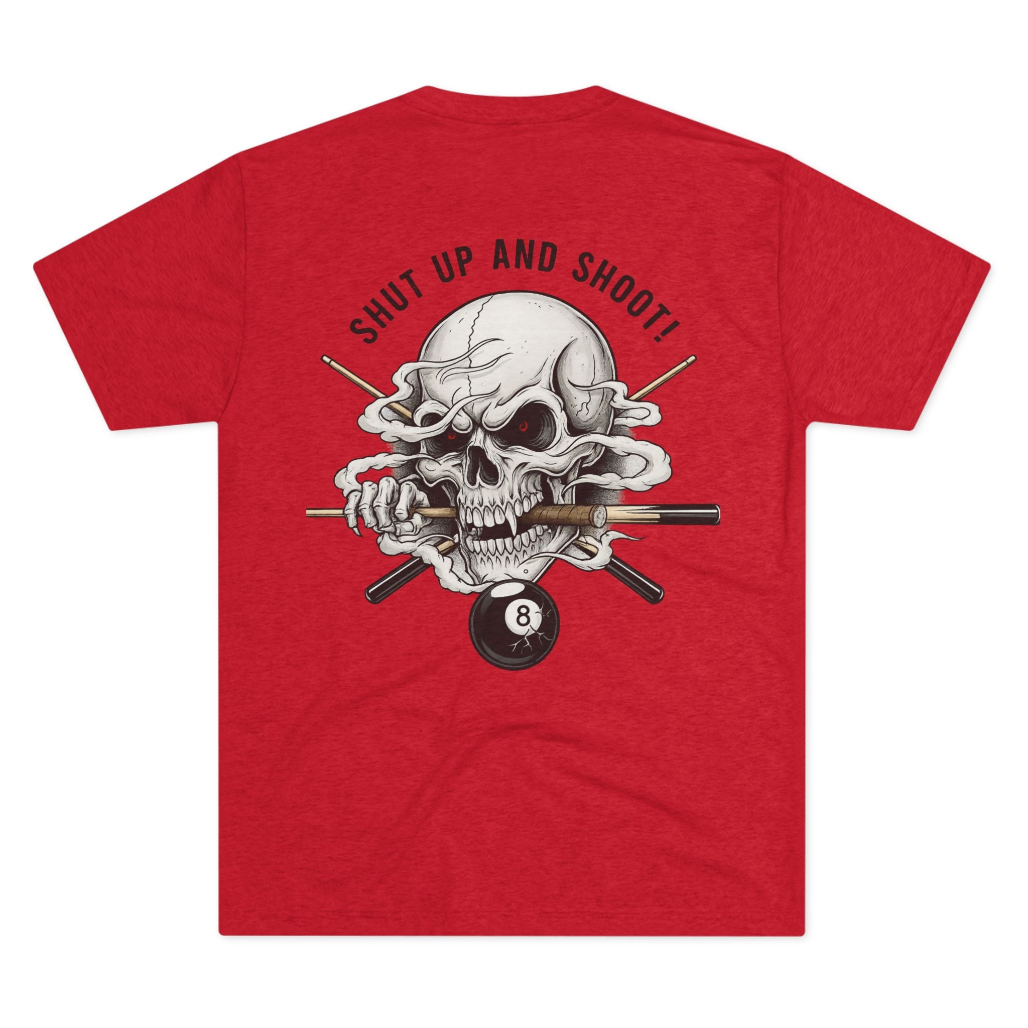 Shut Up and Shoot Skull Billiards Tri-Blend Tee