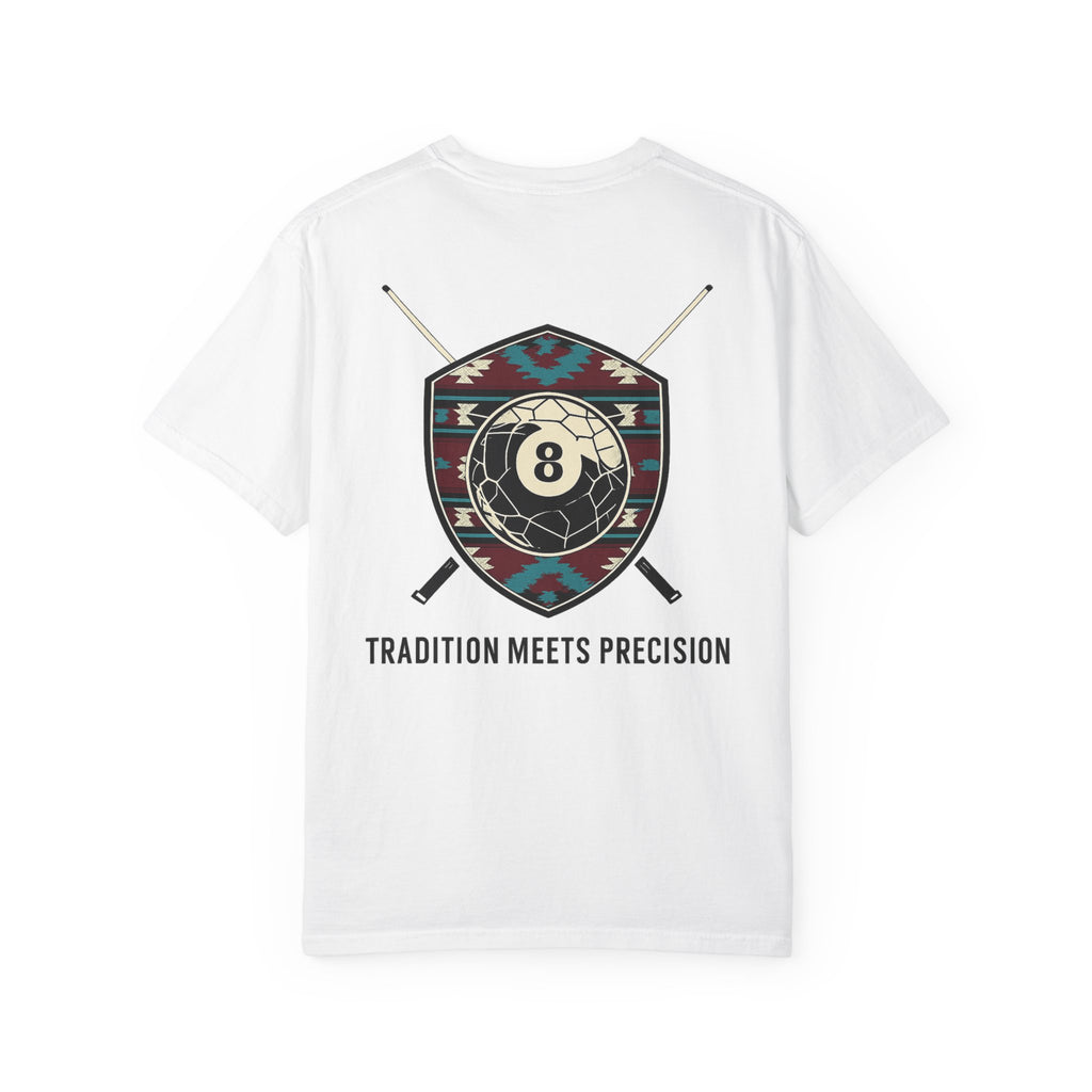 Tradition Meets Precision Pool 8-Ball Crest Comfort Colors Tee