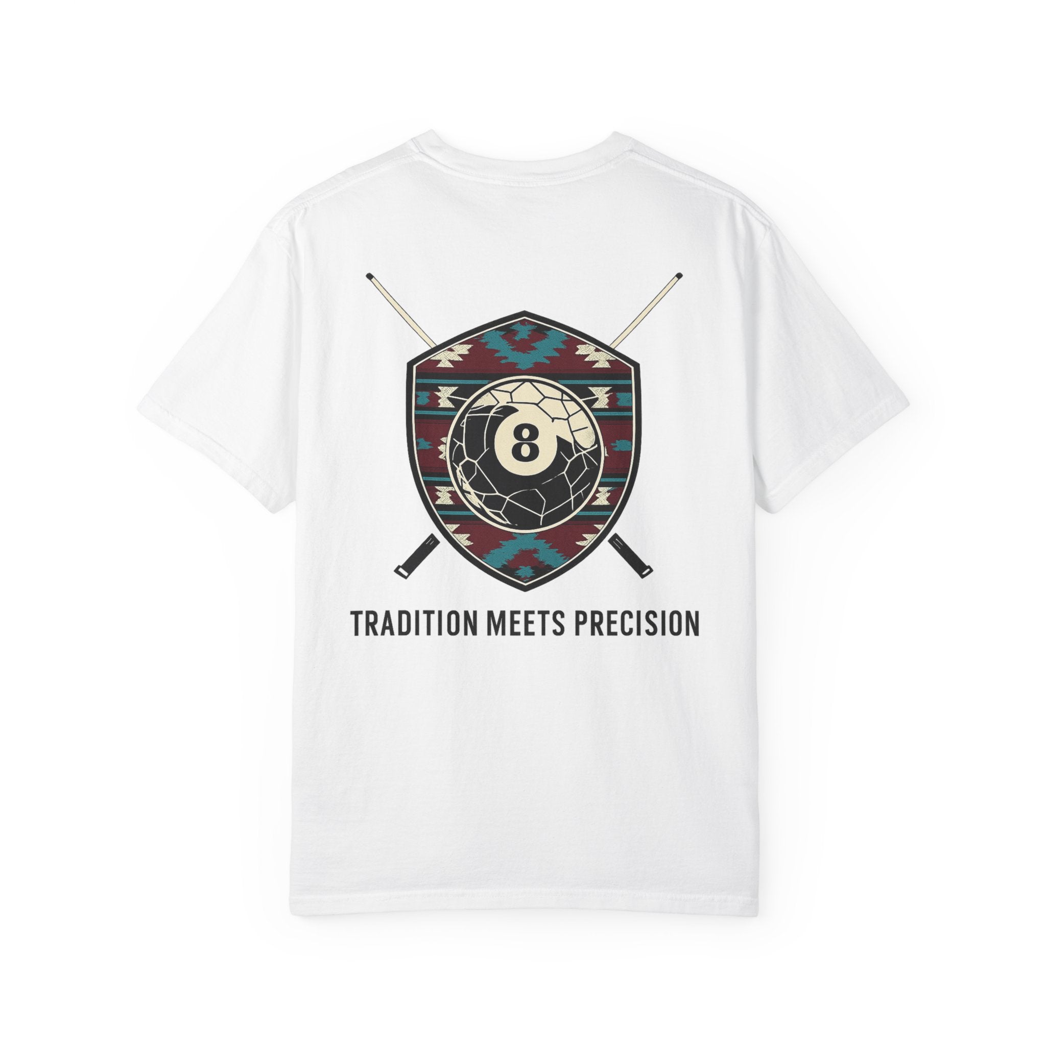 Tradition Meets Precision Pool 8-Ball Crest Comfort Colors Tee