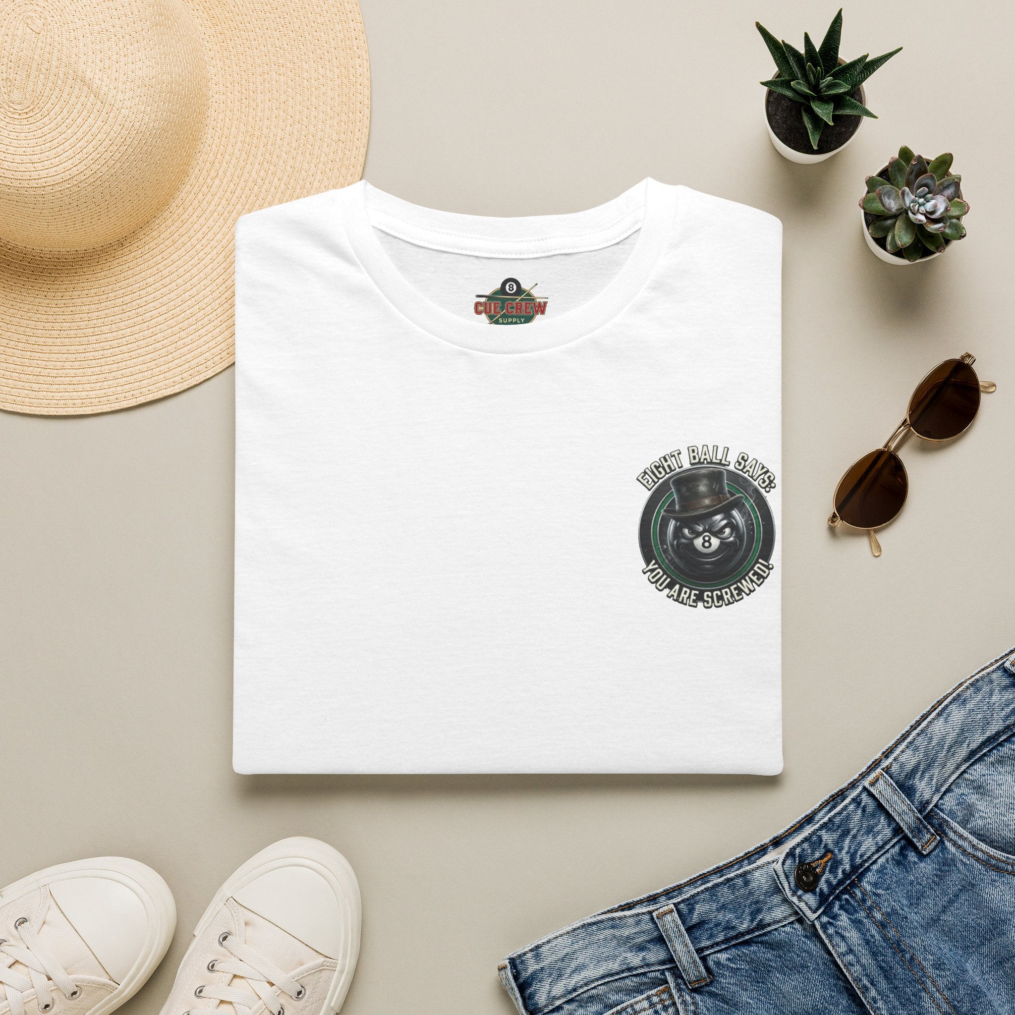 Eight Ball Says: You Are Screwed! Funny Billiards T-Shirt | Vintage 8 Ball Pool Player Graphic Tee | Front & Back Print