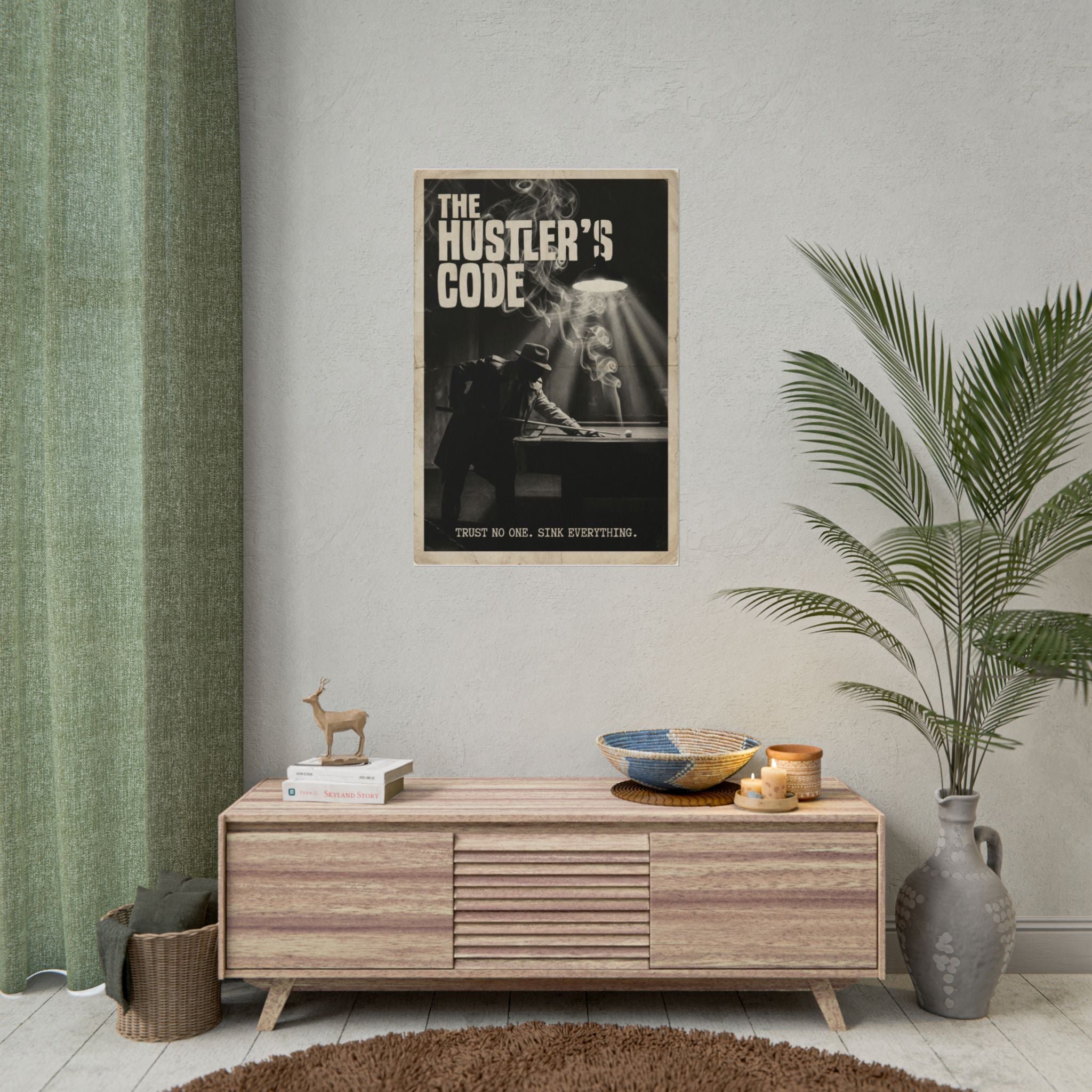 The Hustler's Code Vintage Billiards Wall Art Rolled Poster 24"x36"