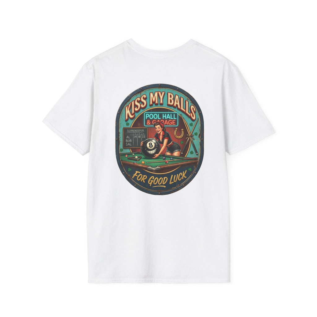 Copy of Copy of Kiss My Balls For Good Luck Pool Player T-Shirt | Funny Billiards Graphic Tee | Cue Crew Supply