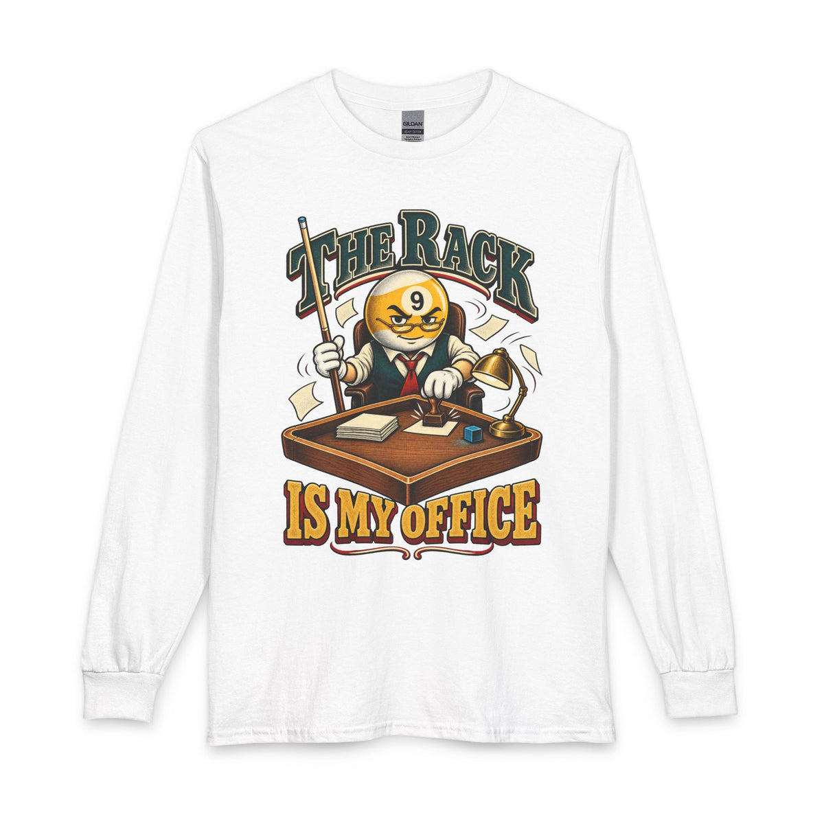 The Rack Is My Office – Billiards Long Sleeve T-Shirt – CCS-ELST-002