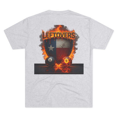 Leftovers Flaming 8-Ball Shield Next Level Tri-Blend Tee