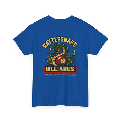 Rattlesnake Billiards - Rack 'Em, Rattle 'Em, Run The Table - Strike Hard, Play Bold Gildan Tee