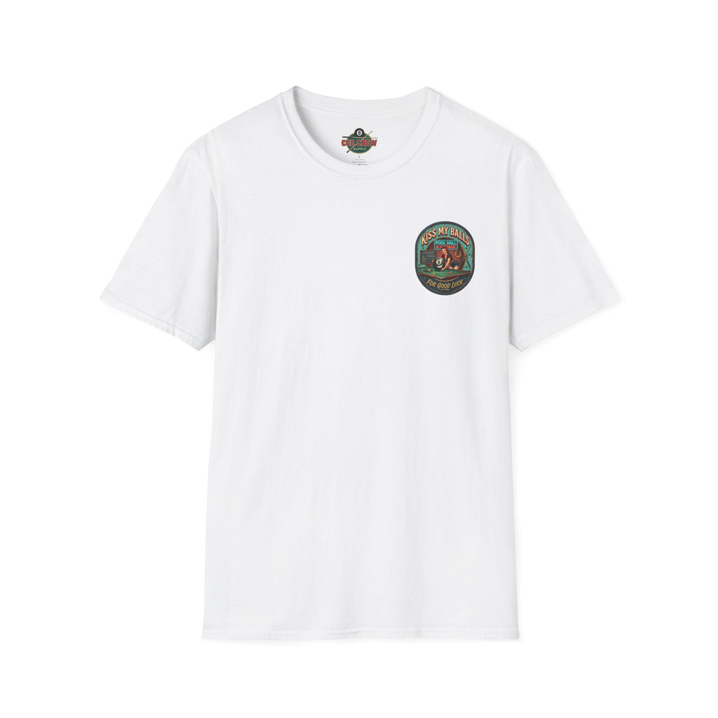 Copy of Copy of Kiss My Balls For Good Luck Pool Player T-Shirt | Funny Billiards Graphic Tee | Cue Crew Supply
