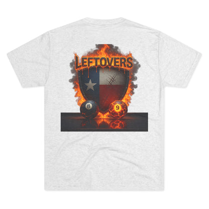 Leftovers Flaming 8-Ball Shield Next Level Tri-Blend Tee