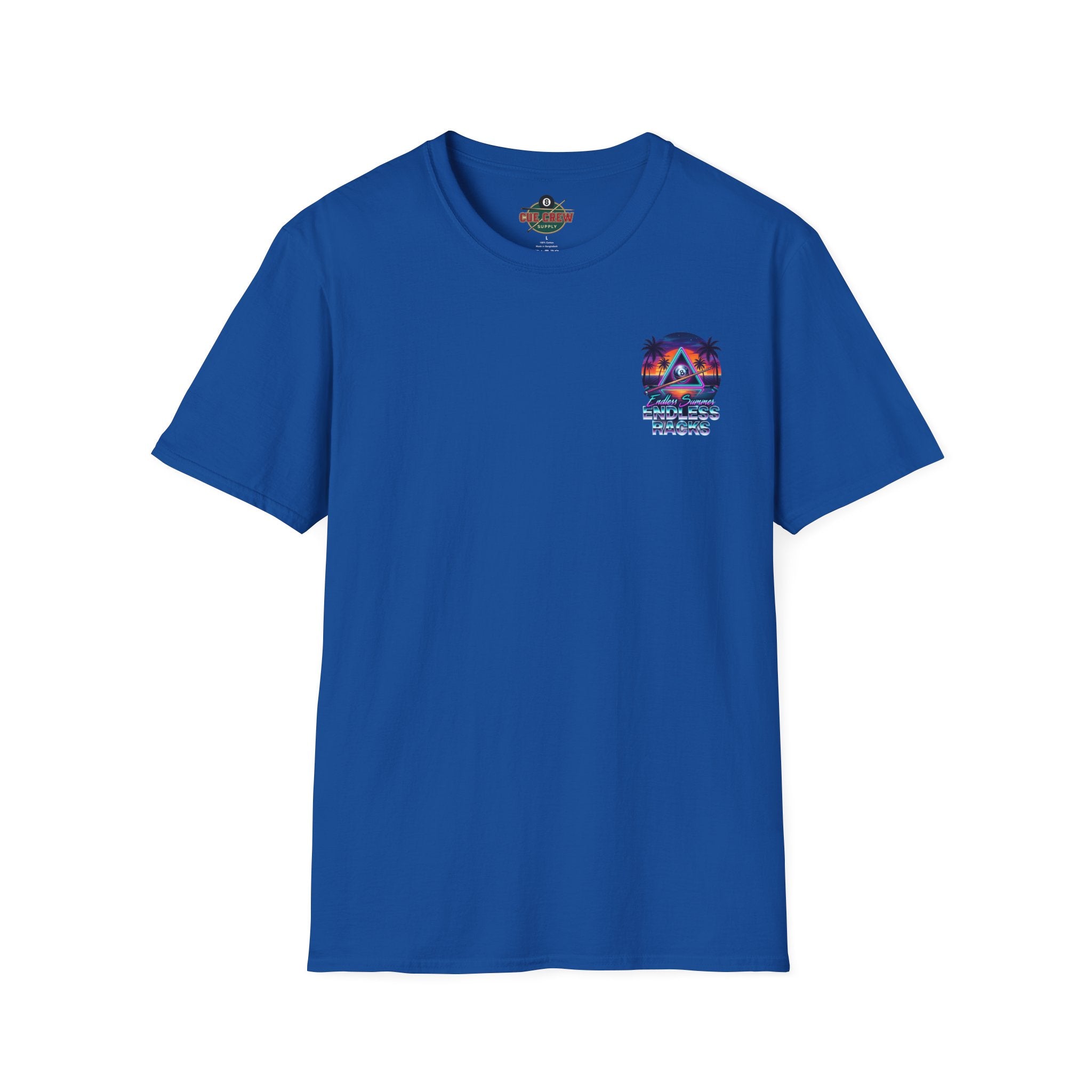 Endless Summer Endless Racks Billiards T-Shirt | Retro Sunset Pool Player Graphic Tee | Tropical 8 Ball Beach Vibes Shirt