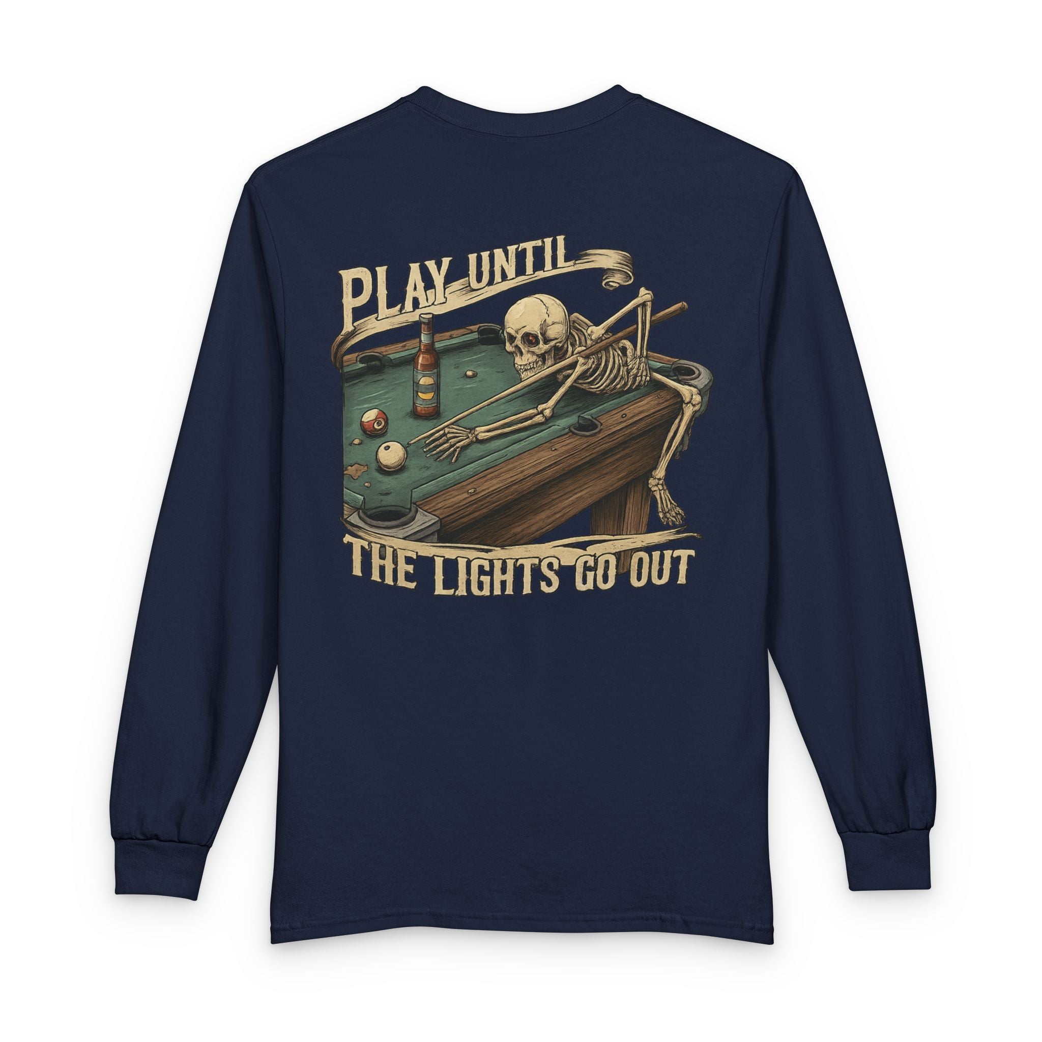 Play Until The Lights Go Out Billiards Gildan Long Sleeve Tee