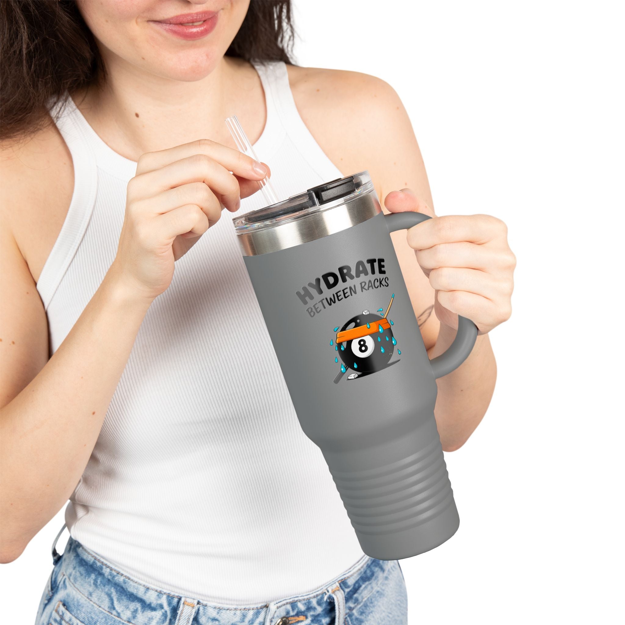 Hydrate Between Racks Billiards 40oz Insulated Travel Mug