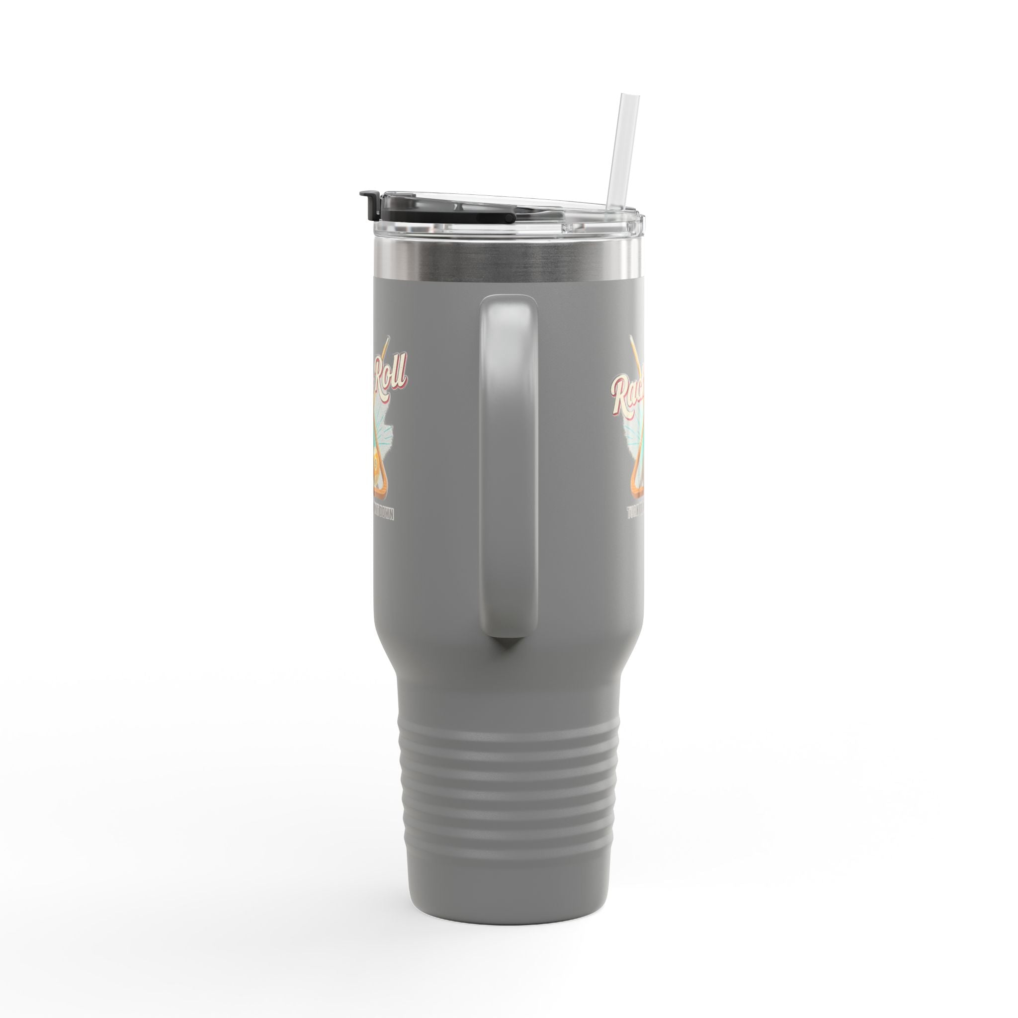Rack & Roll v2 40oz Insulated Travel Mug – Pool Cue Billiards Design,