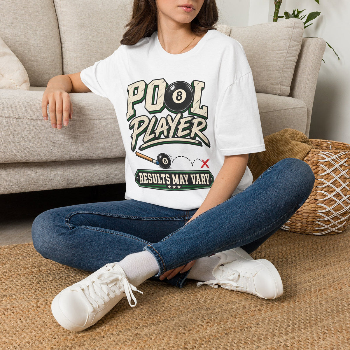Pool Player Results May Vary – Funny Billiards T-Shirt