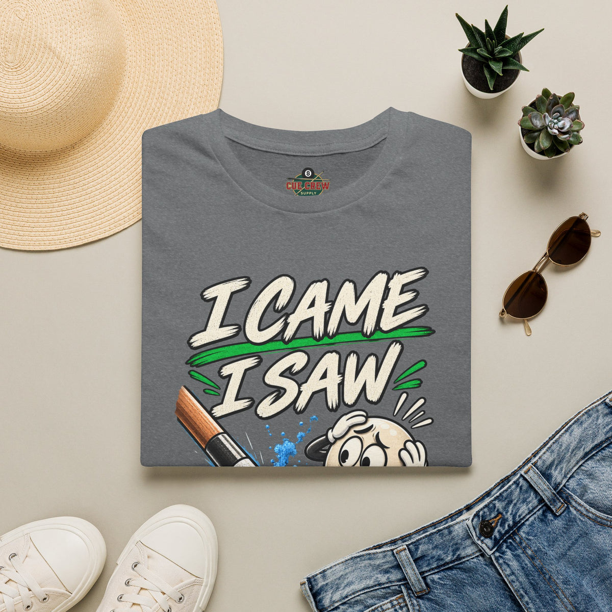 I Came I Saw I Miscue’d – Funny Billiards T-Shirt – Pool Player Tee