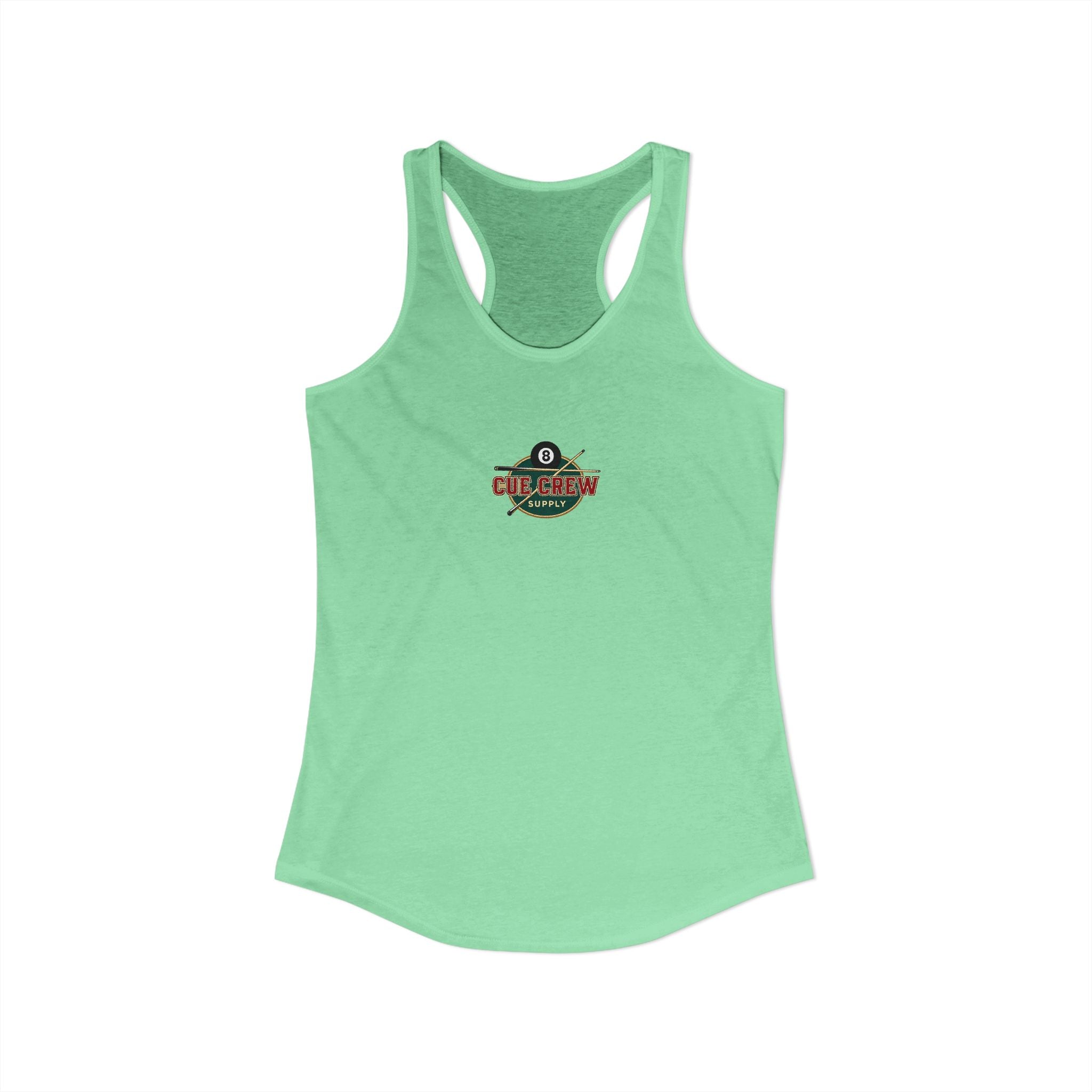 Rack 'Em Up Buttercup Women's Racerback Tank Top | Vintage Pool Hall Billiards Graphic Tank | Cue Crew Supply