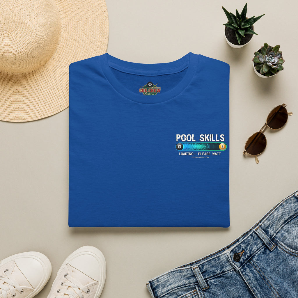 Pool Skills Loading Funny Billiards T-Shirt | Gamer Style Pool Player Graphic Tee | Front & Back Print