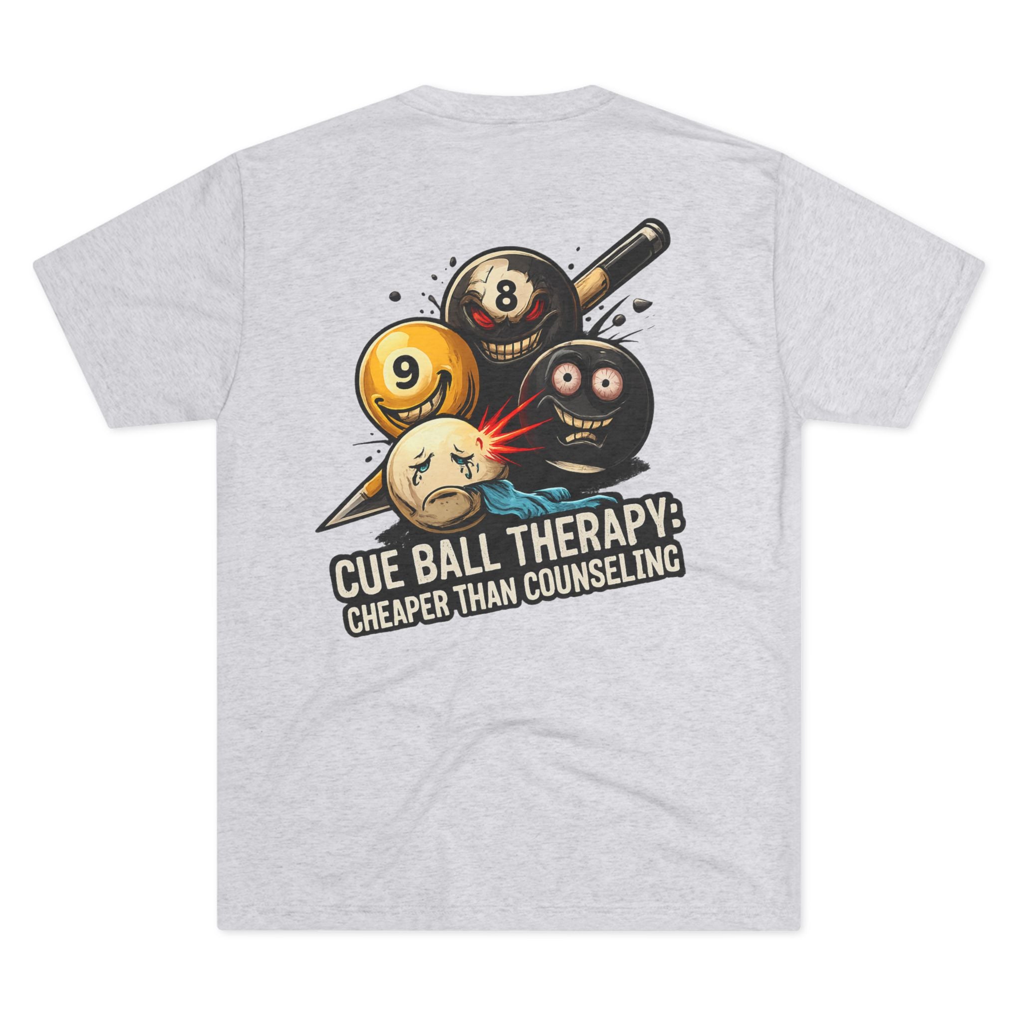 Cue Ball Therapy: Cheaper Than Counseling Billiards Tri-Blend Tee