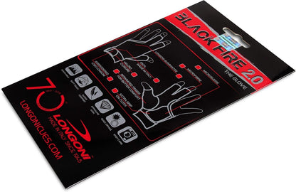 Longoni Black Fire 2.0 Billiard Pool CUE Glove - for Left or Right Hand - Black