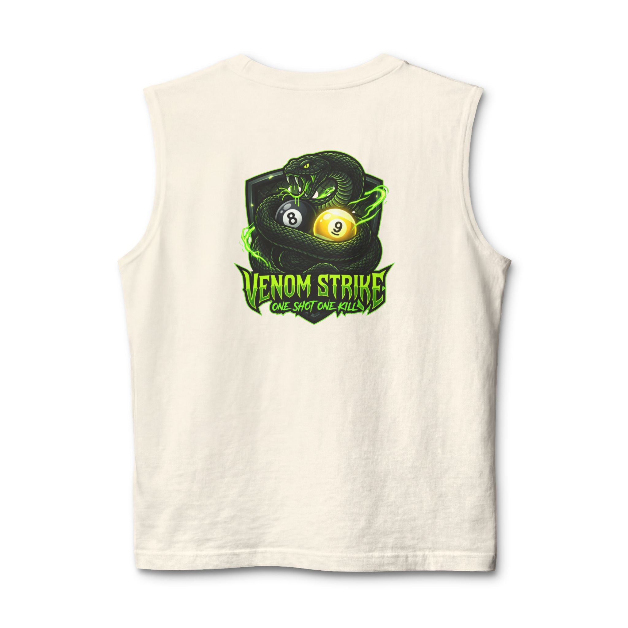 Venom Strike Unisex Muscle Tank – Snake 8 Ball & 9 Ball Pool Player Sleeveless Shirt | Billiards Gym Tank by Cue Crew Supply