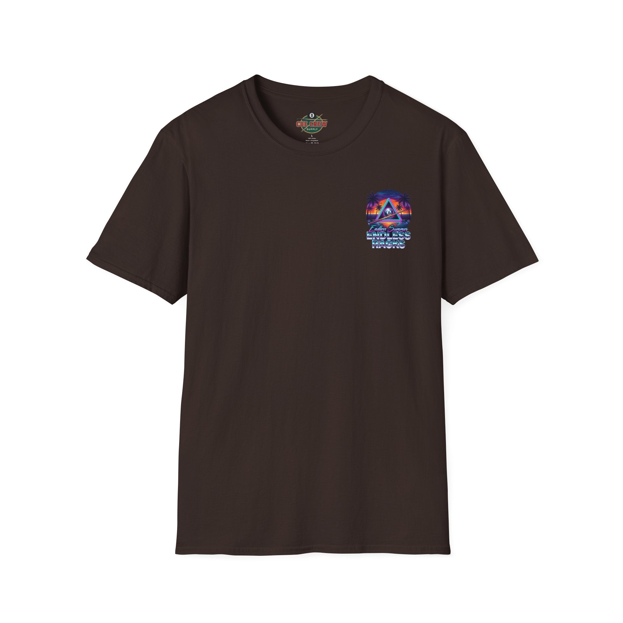 Endless Summer Endless Racks Billiards T-Shirt | Retro Sunset Pool Player Graphic Tee | Tropical 8 Ball Beach Vibes Shirt