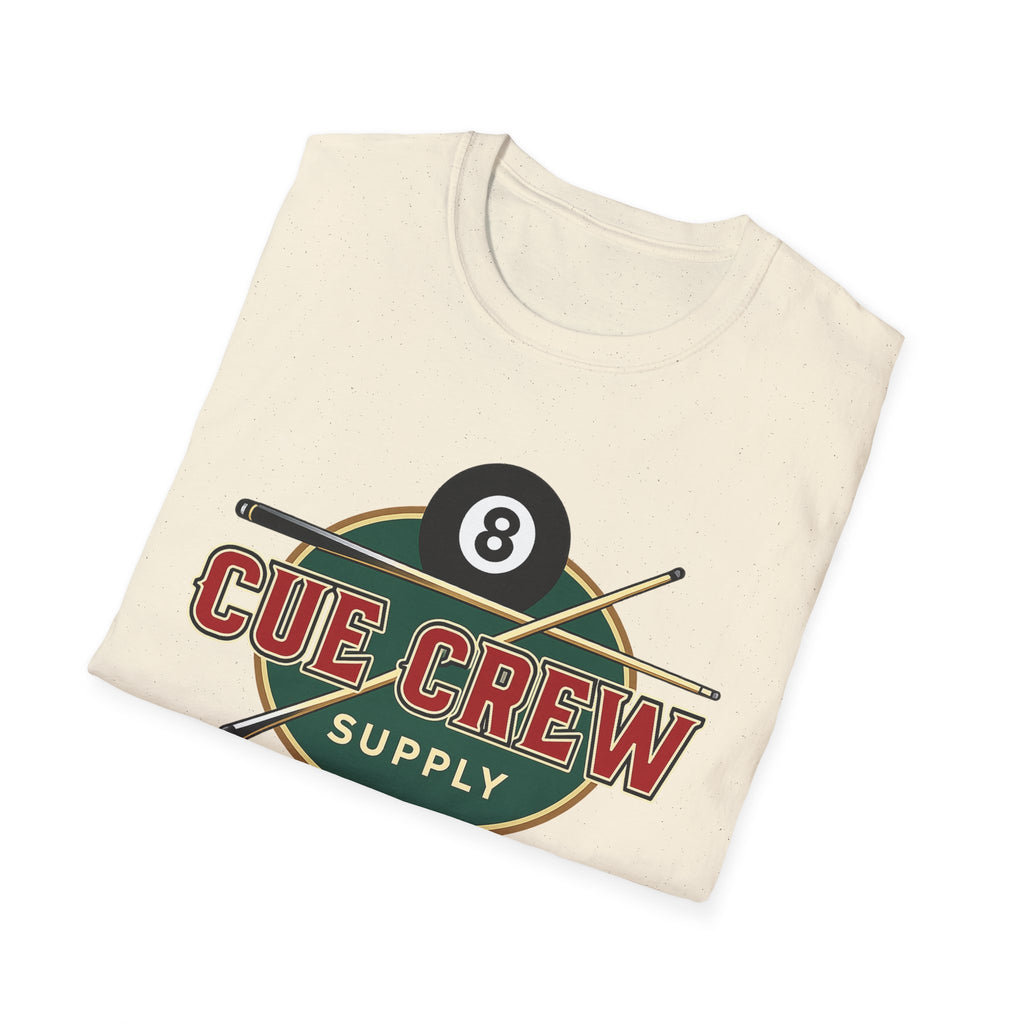 Cue Crew Supply Retro Logo Core Line Billiards Gildan Tee