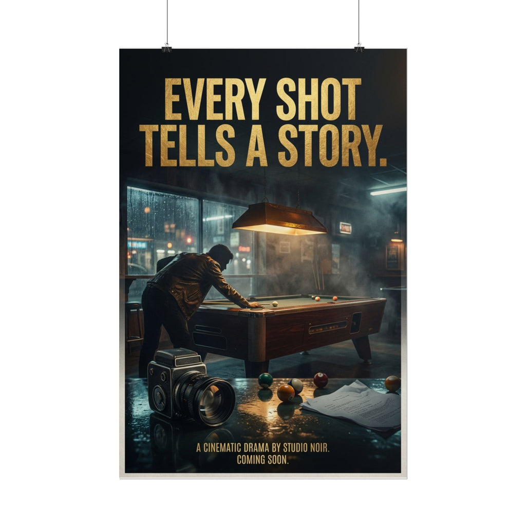 Every Shot Tells a Story Cinematic Poolroom Wall Art Rolled 24"x36" Poster