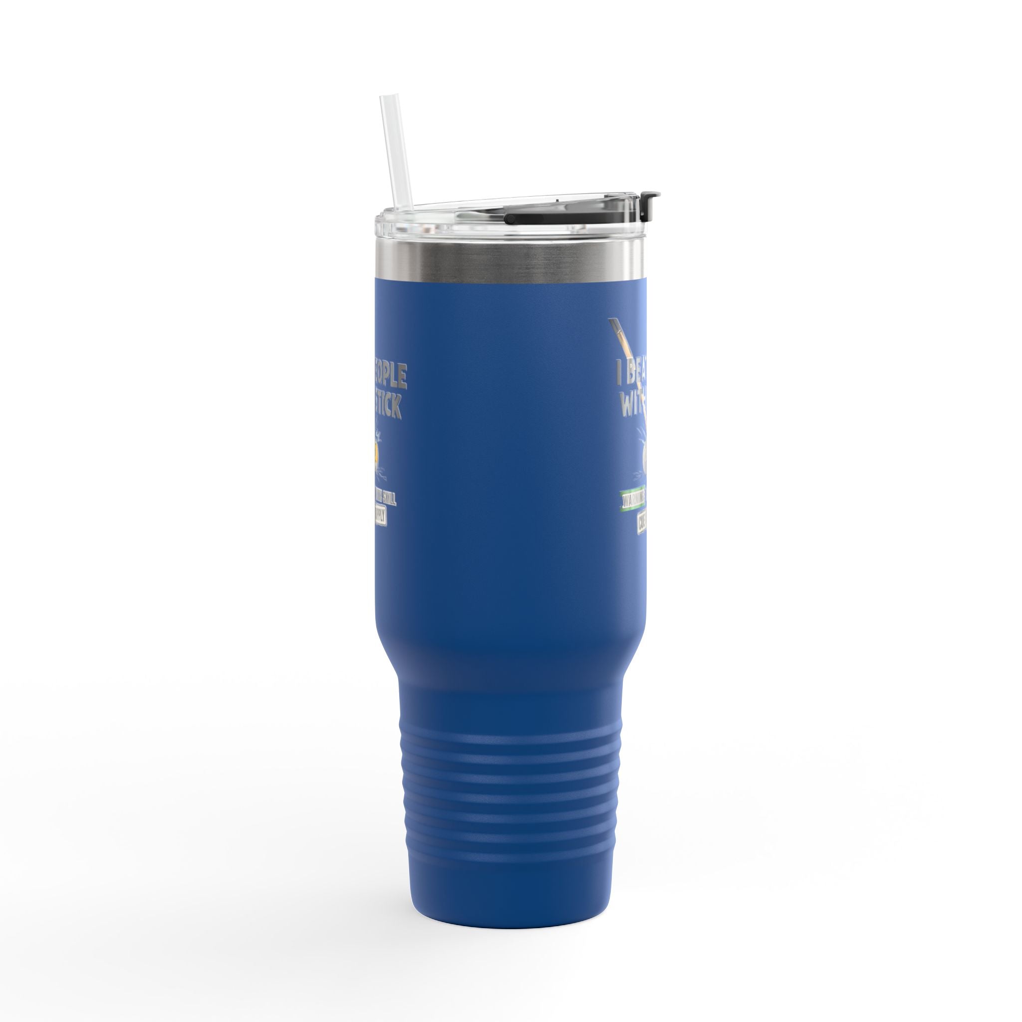 I Beat People With a Stick” Billiards Cue Crew Funny 40 oz. Tumbler