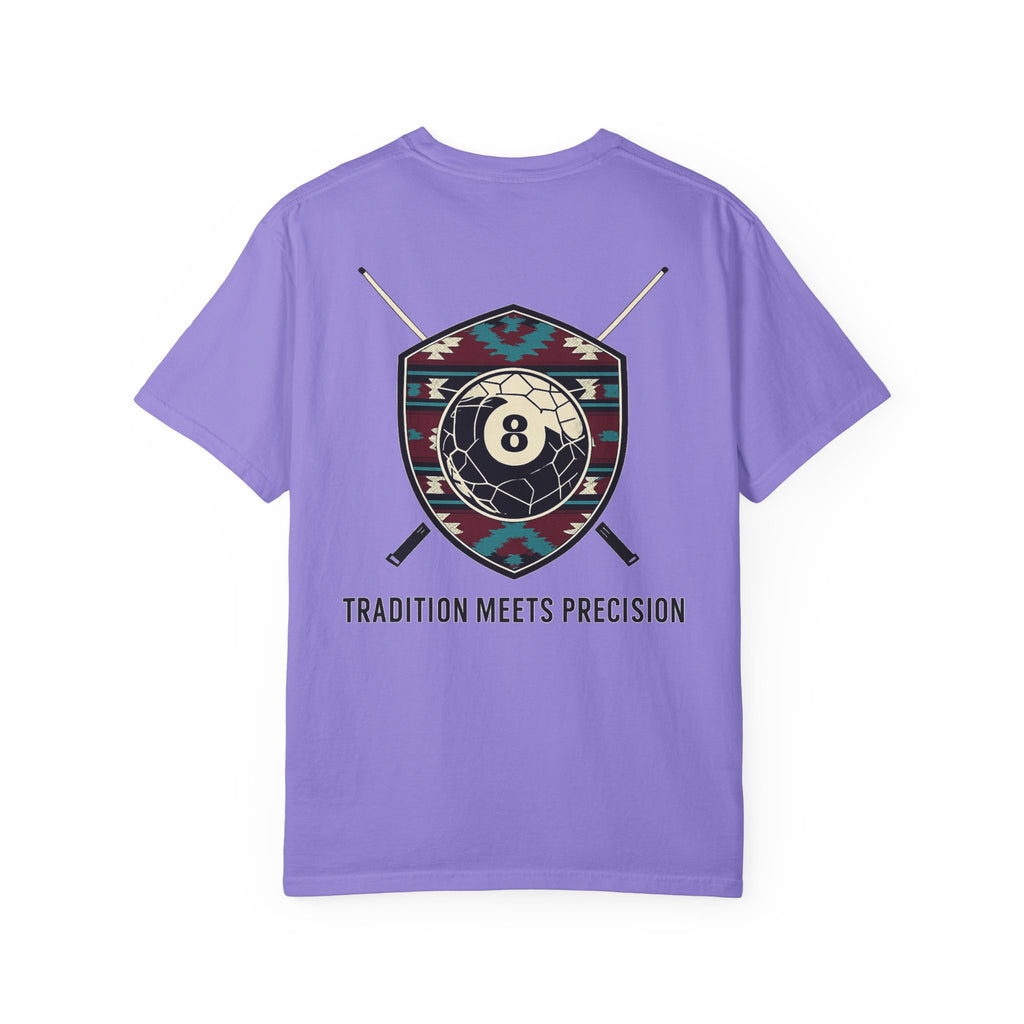 Tradition Meets Precision Pool 8-Ball Crest Comfort Colors Tee