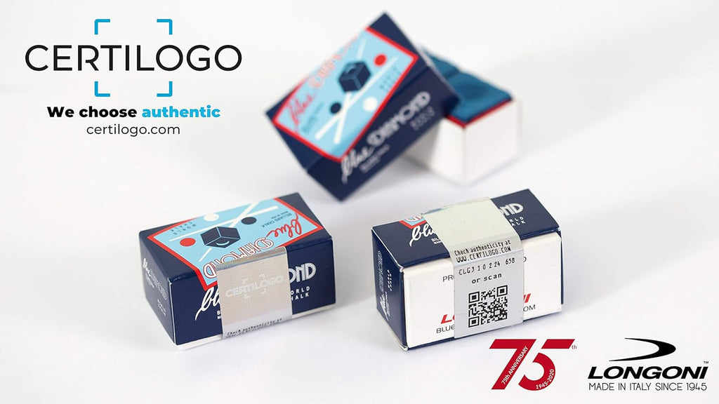 Blue Diamond Billiard Chalk W/Certilogo Protection 2 Pcs