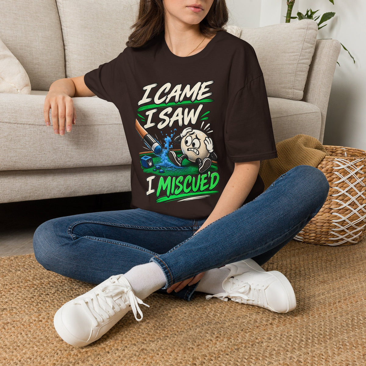 I Came I Saw I Miscue’d – Funny Billiards T-Shirt – Pool Player Tee