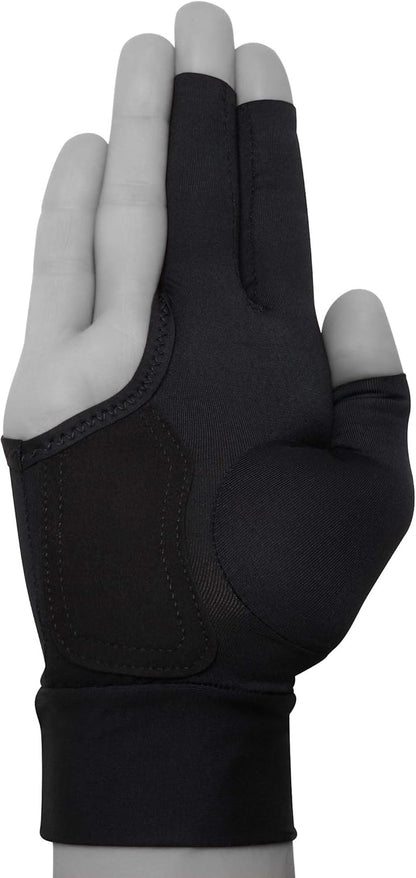 Longoni Black Fire 2.0 Billiard Pool CUE Glove - for Left or Right Hand - Black