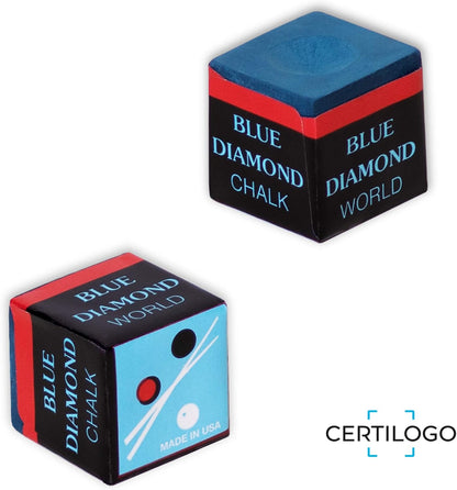 Blue Diamond Billiard Chalk W/Certilogo Protection 2 Pcs