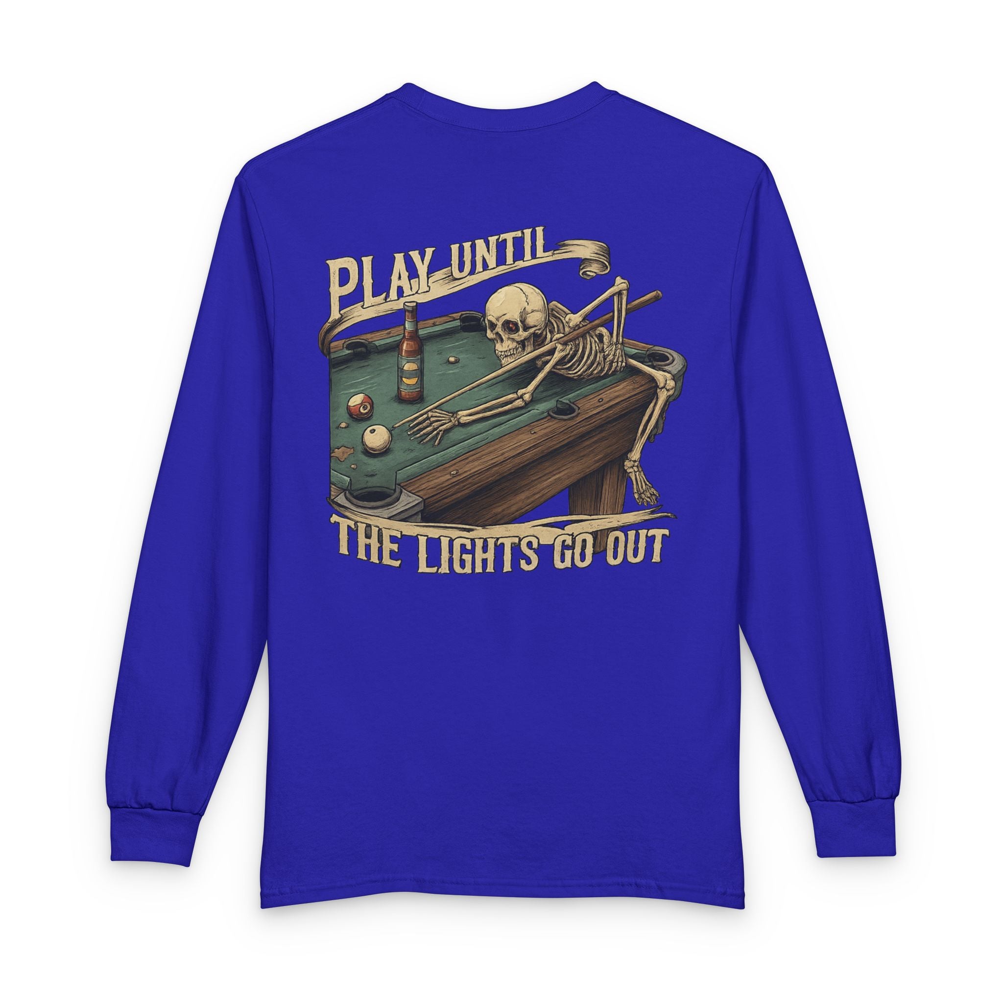 Play Until The Lights Go Out Billiards Gildan Long Sleeve Tee