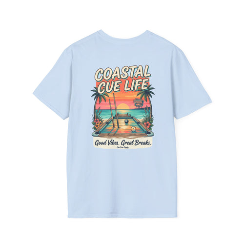 Coastal Cue Life Pool Player T-Shirt | Beach Billiards Graphic Tee | Unisex Softstyle Tee
