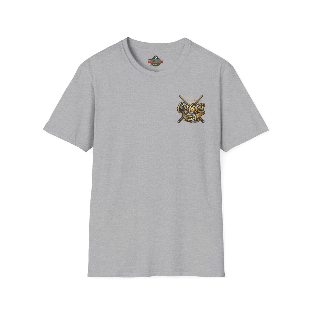 Cue Crew Supply Signature Billiards T-Shirt | Premium Pool Player Graphic Tee | Front & Back Print