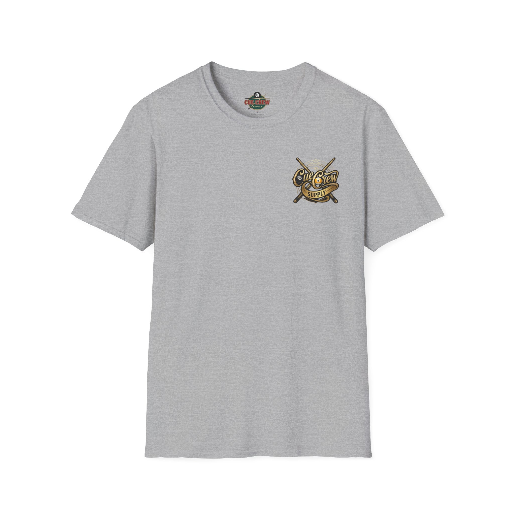 Cue Crew Supply Signature Billiards T-Shirt | Premium Pool Player Graphic Tee | Front & Back Print
