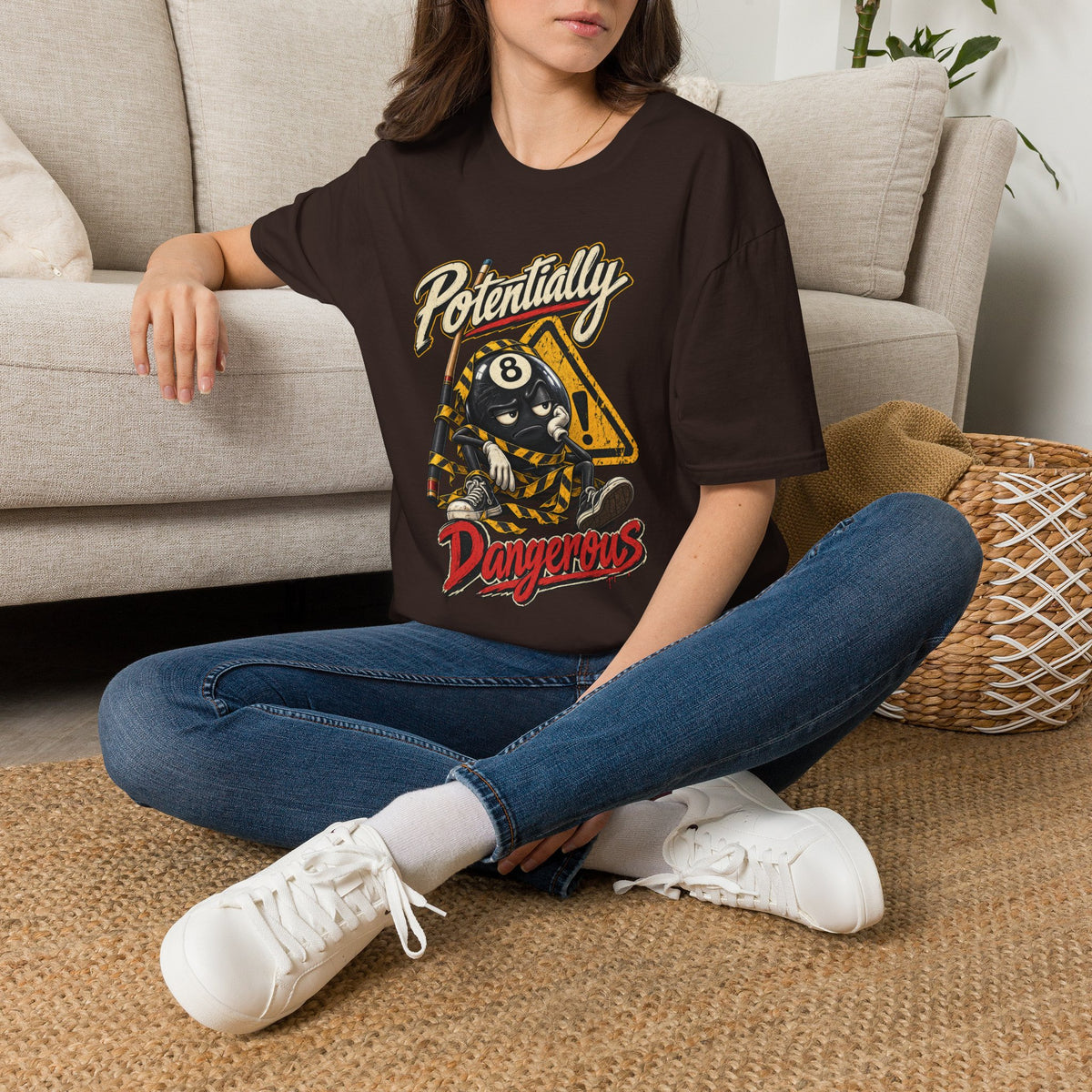 Potentially Dangerous – Funny 8-Ball Billiards T-Shirt – Pool Player Tee