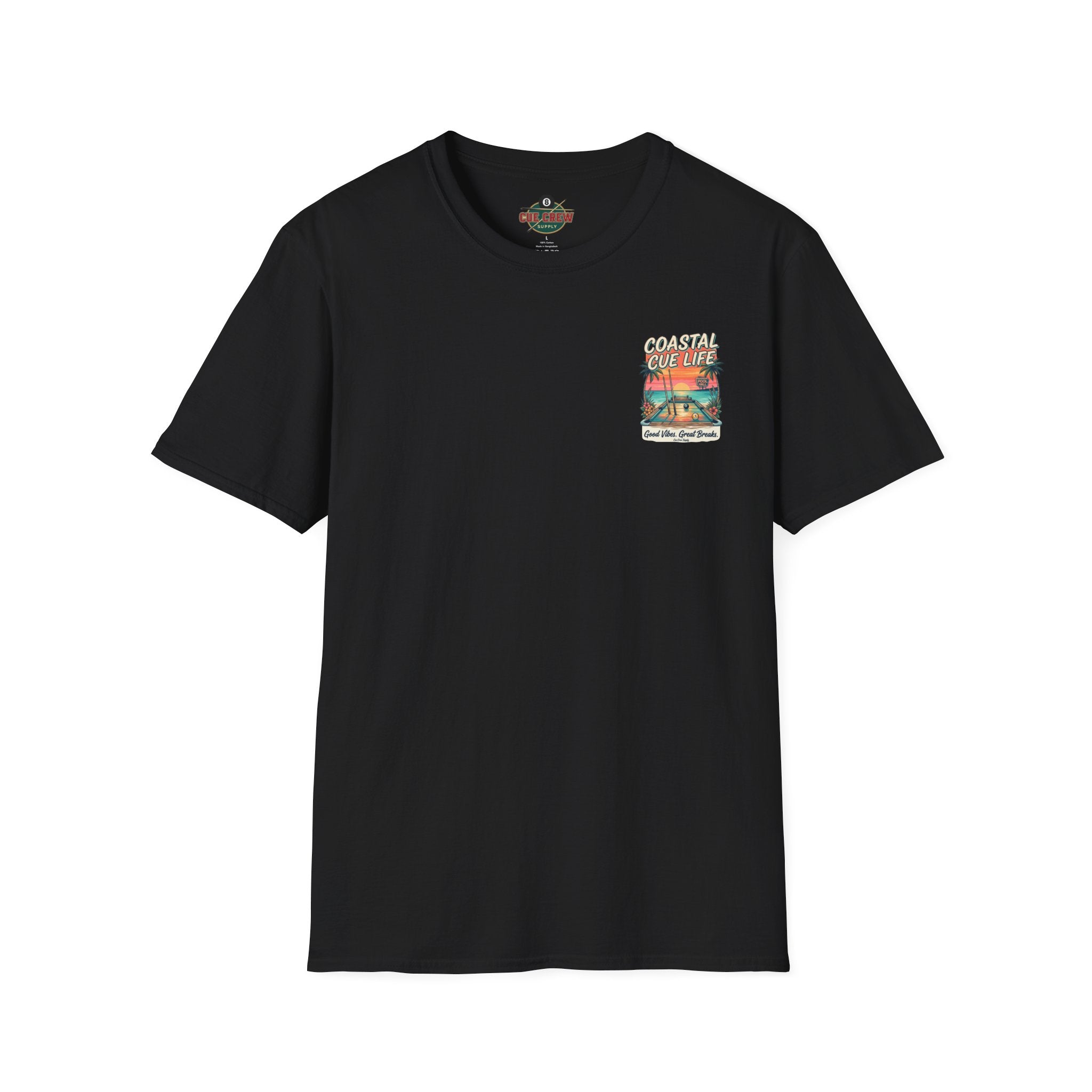 Coastal Cue Life Pool Player T-Shirt | Beach Billiards Graphic Tee | Unisex Softstyle Tee