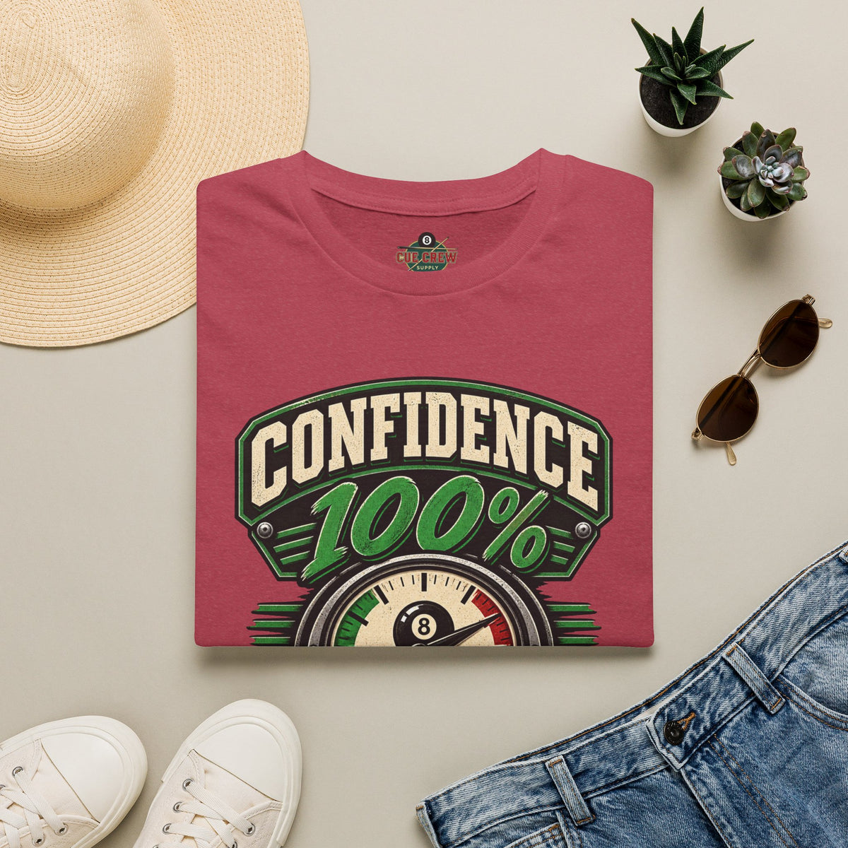 Confidence 100% Accuracy Pending – Funny Billiards T-Shirt – Pool Player Tee