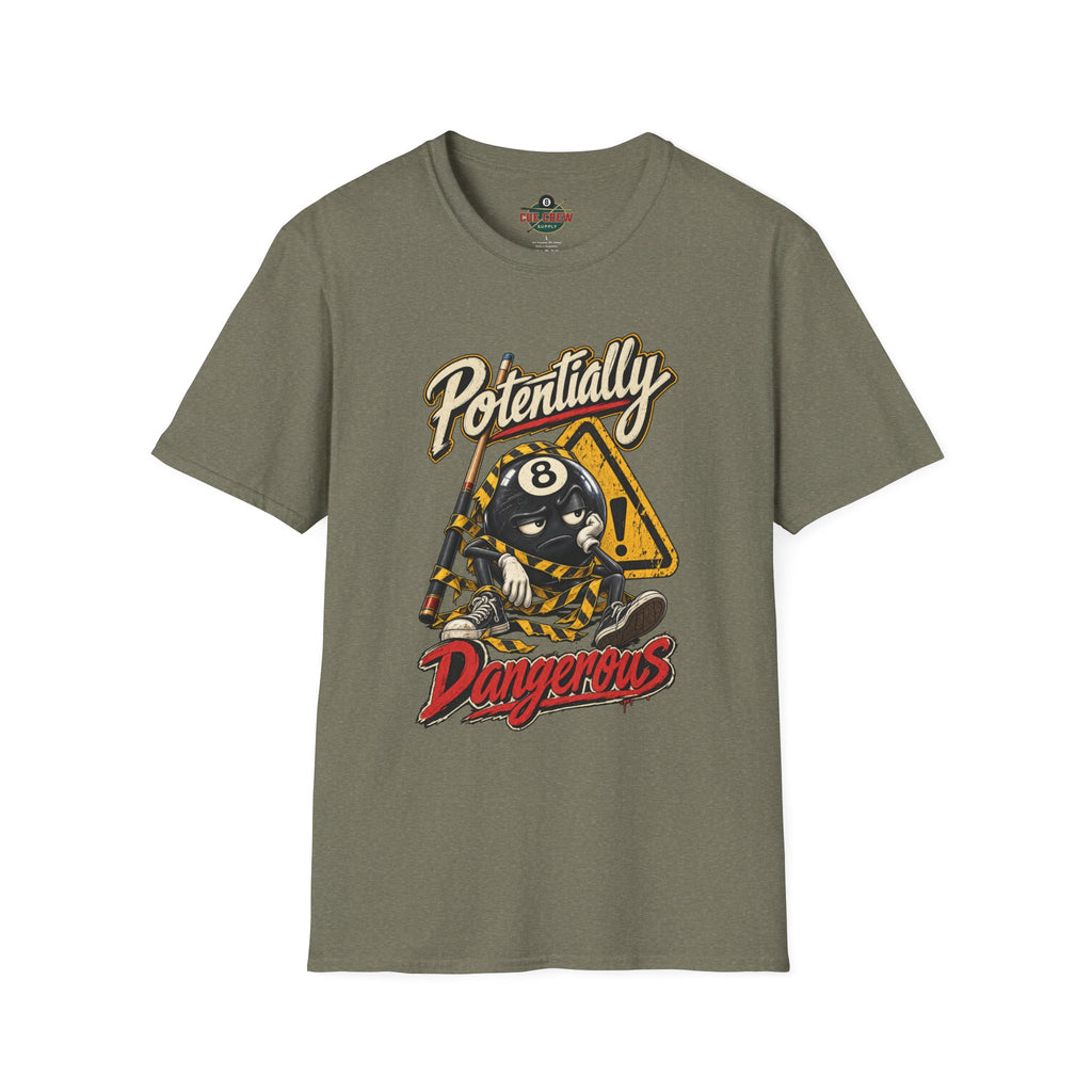 Potentially Dangerous – Funny 8-Ball Billiards T-Shirt – Pool Player Tee