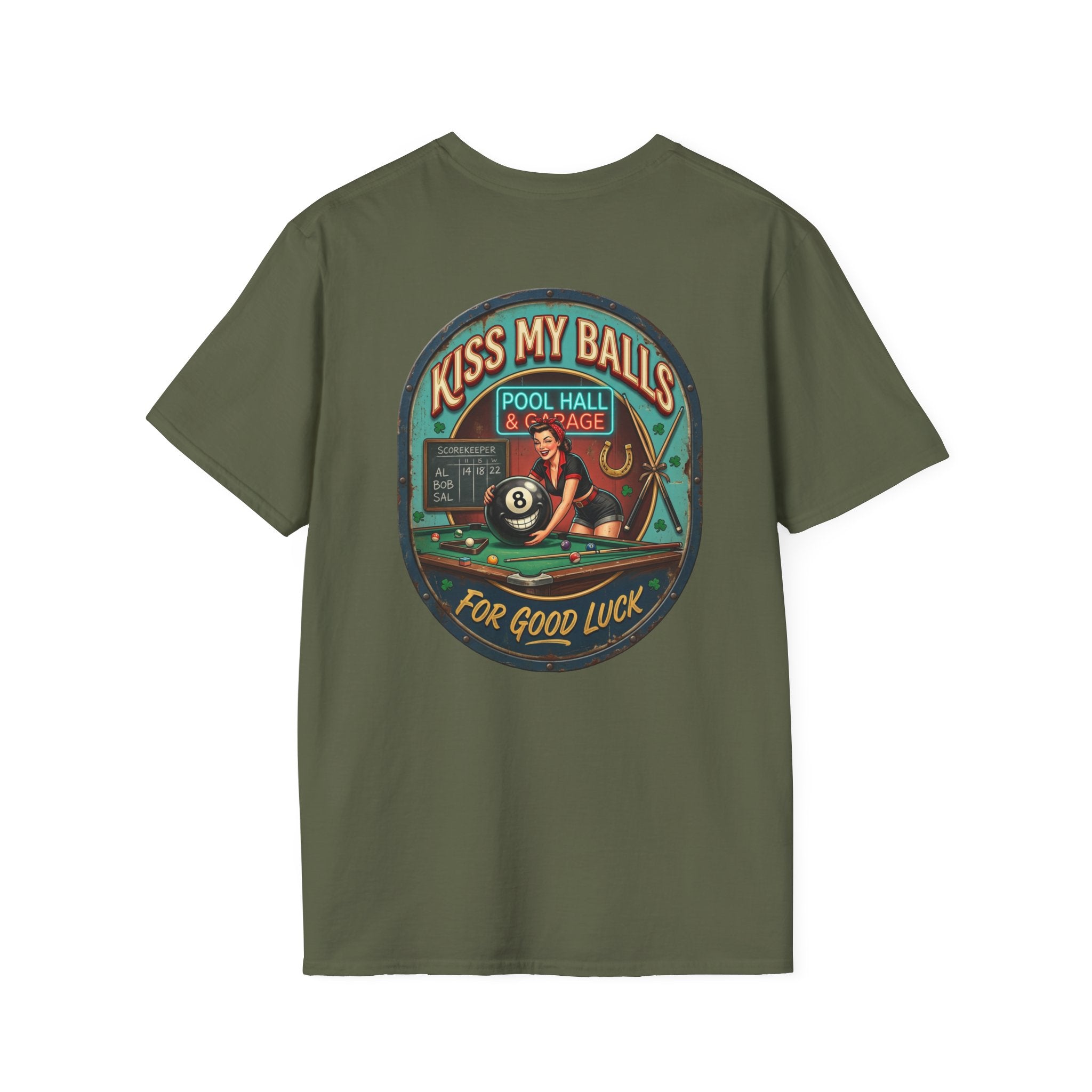 Copy of Copy of Kiss My Balls For Good Luck Pool Player T-Shirt | Funny Billiards Graphic Tee | Cue Crew Supply